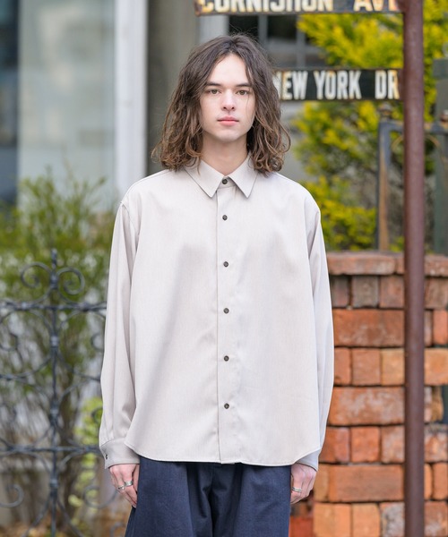 Alcindor Materials(アルシンダーマテリアルズ)の「imitation relax shirts-linen-/イミテーションリラックスシャツ-リネン-(シャツ/ブラウス・メンズ・ベージュ/ネイビー/モカ・MEDIUM/LARGE)」の17枚目の写真