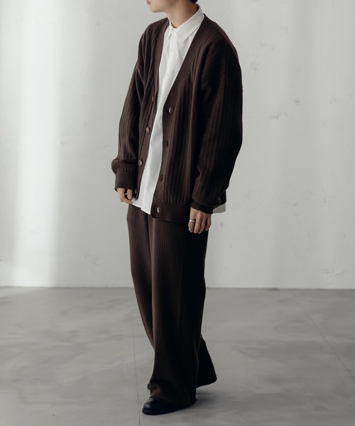 epnok(エプノック)の「リブニットワイドパンツ【SET-UP】(その他パンツ・メンズ・グレイッシュベージュ/ブラック/ダークブラウン・MEDIUM/LARGE)」の9枚目の写真