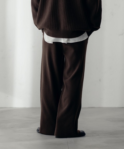 epnok(エプノック)の「リブニットワイドパンツ【SET-UP】(その他パンツ・メンズ・グレイッシュベージュ/ブラック/ダークブラウン・MEDIUM/LARGE)」の7枚目の写真