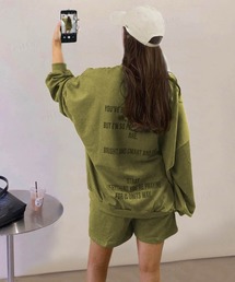 Dalfwin（ダールフィン）の「2022AW スウェット 秋冬 韓国スウェット 上下セットアップ 英字バックロゴスウェット トレーナー ルームウェア　ハーフパンツ レディース（ルームウェア/パジャマ）」