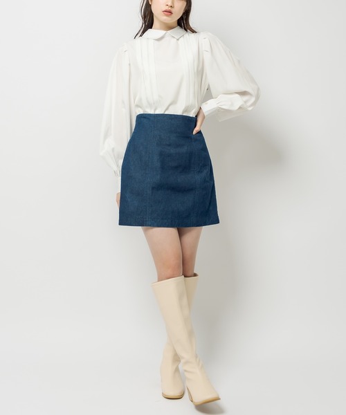 OLIVE des OLIVE（オリーブデオリーブ）の「ダブルフロント袖ボリュームシャツ（シャツ/ブラウス・レディース・ネイビー/オフホワイト/ピンク/ブラック・FREE）」の5枚目の写真