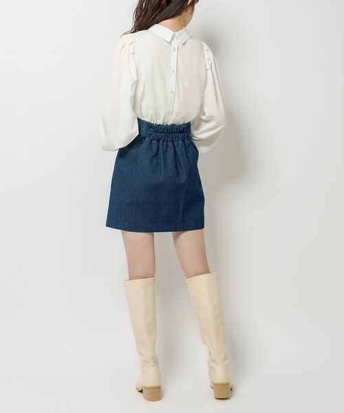 OLIVE des OLIVE（オリーブデオリーブ）の「ダブルフロント袖ボリュームシャツ（シャツ/ブラウス・レディース・ネイビー/オフホワイト/ピンク/ブラック・FREE）」の7枚目の写真