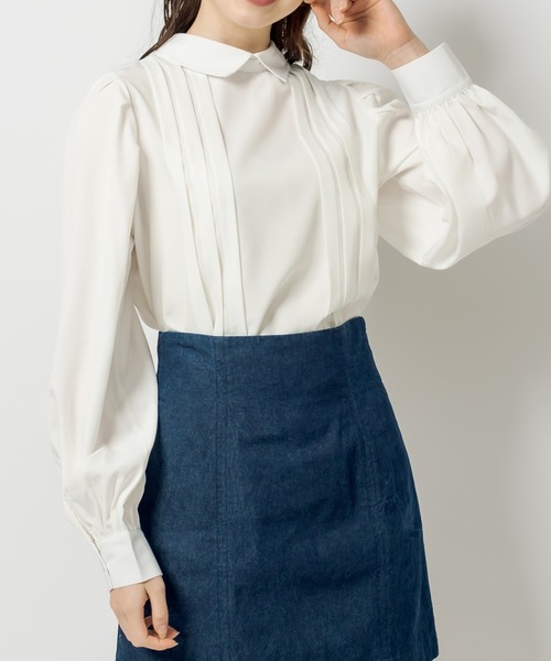 OLIVE des OLIVE（オリーブデオリーブ）の「ダブルフロント袖ボリュームシャツ（シャツ/ブラウス・レディース・ネイビー/オフホワイト/ピンク/ブラック・FREE）」の8枚目の写真