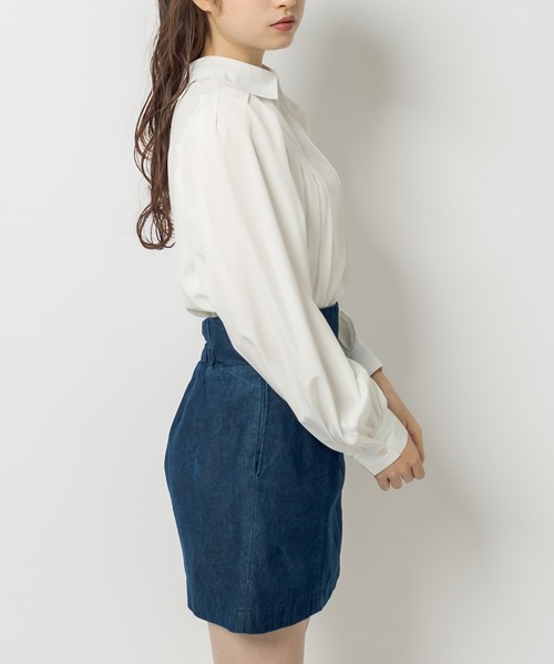 OLIVE des OLIVE（オリーブデオリーブ）の「ダブルフロント袖ボリュームシャツ（シャツ/ブラウス・レディース・ネイビー/オフホワイト/ピンク/ブラック・FREE）」の9枚目の写真