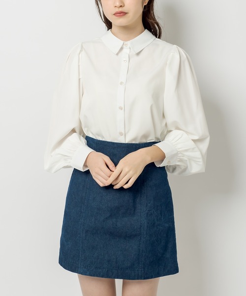 OLIVE des OLIVE（オリーブデオリーブ）の「ダブルフロント袖ボリュームシャツ（シャツ/ブラウス・レディース・ネイビー/オフホワイト/ピンク/ブラック・FREE）」の11枚目の写真