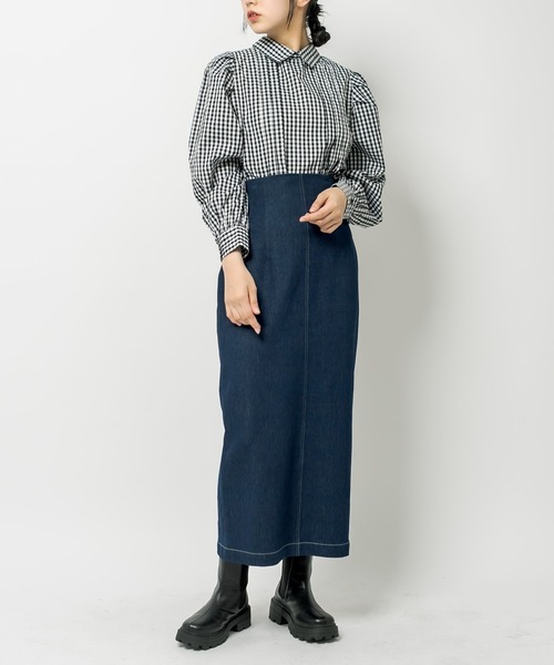 OLIVE des OLIVE（オリーブデオリーブ）の「ダブルフロント袖ボリュームシャツ（シャツ/ブラウス・レディース・ネイビー/オフホワイト/ピンク/ブラック・FREE）」の14枚目の写真