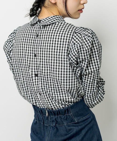 OLIVE des OLIVE（オリーブデオリーブ）の「ダブルフロント袖ボリュームシャツ（シャツ/ブラウス・レディース・ネイビー/オフホワイト/ピンク/ブラック・FREE）」の19枚目の写真