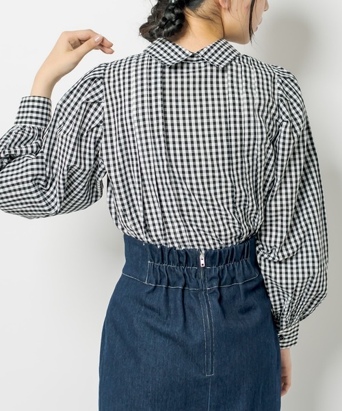 OLIVE des OLIVE（オリーブデオリーブ）の「ダブルフロント袖ボリュームシャツ（シャツ/ブラウス・レディース・ネイビー/オフホワイト/ピンク/ブラック・FREE）」の22枚目の写真