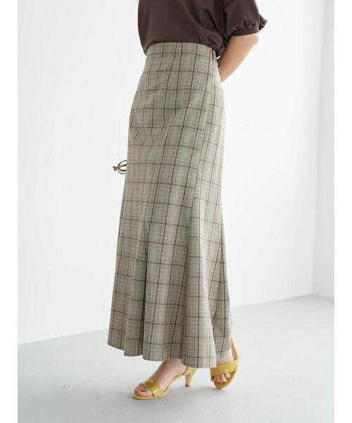 earth music&ecology（アースミュージックアンドエコロジー）の「チェックマーメイドスカート＊（スカート・レディース・その他12/ブラウン系その他4・S/M）」の6枚目の写真