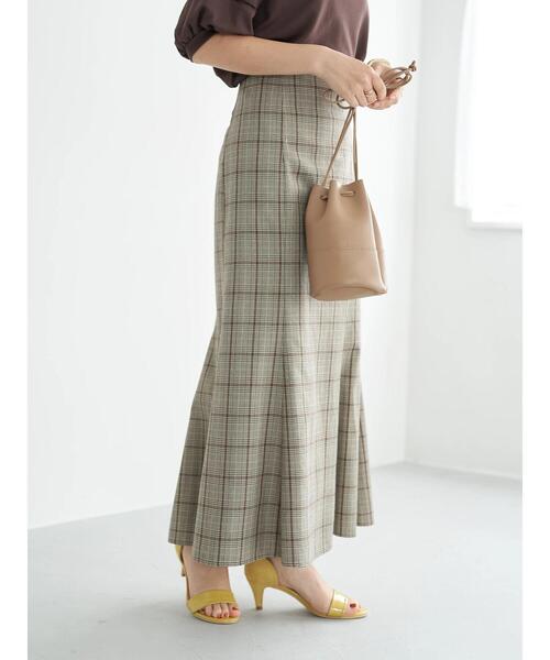 earth music&ecology（アースミュージックアンドエコロジー）の「チェックマーメイドスカート＊（スカート・レディース・その他12/ブラウン系その他4・S/M）」の7枚目の写真