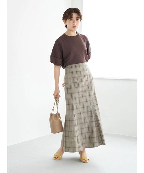 earth music&ecology（アースミュージックアンドエコロジー）の「チェックマーメイドスカート＊（スカート・レディース・その他12/ブラウン系その他4・S/M）」の9枚目の写真
