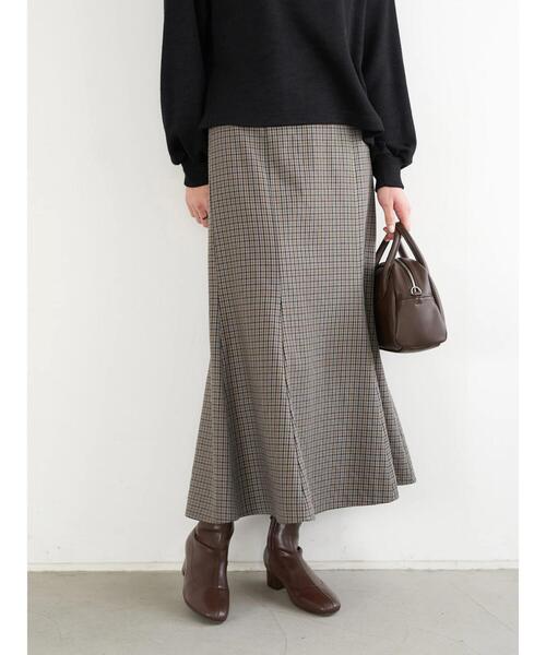 earth music&ecology（アースミュージックアンドエコロジー）の「チェックマーメイドスカート＊（スカート・レディース・その他12/ブラウン系その他4・S/M）」の14枚目の写真