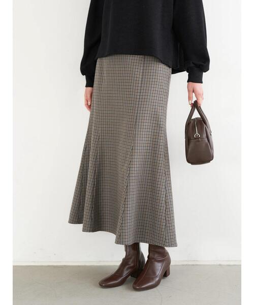 earth music&ecology（アースミュージックアンドエコロジー）の「チェックマーメイドスカート＊（スカート・レディース・その他12/ブラウン系その他4・S/M）」の15枚目の写真