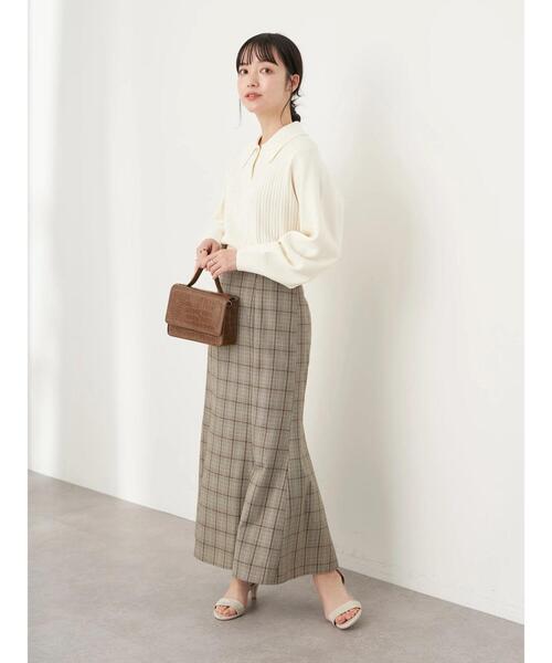 earth music&ecology（アースミュージックアンドエコロジー）の「チェックマーメイドスカート＊（スカート・レディース・その他12/ブラウン系その他4・S/M）」の20枚目の写真