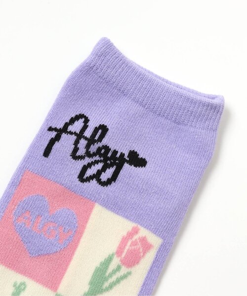 algy(アルジー)の「モチーフボックスショートソックス(ソックス/靴下・キッズ・ラベンダー/ミント/ブラック・21/24)」の6枚目の写真