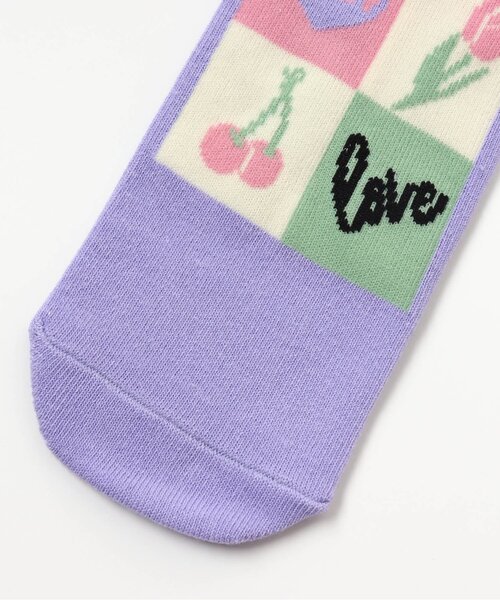 algy(アルジー)の「モチーフボックスショートソックス(ソックス/靴下・キッズ・ラベンダー/ミント/ブラック・21/24)」の4枚目の写真