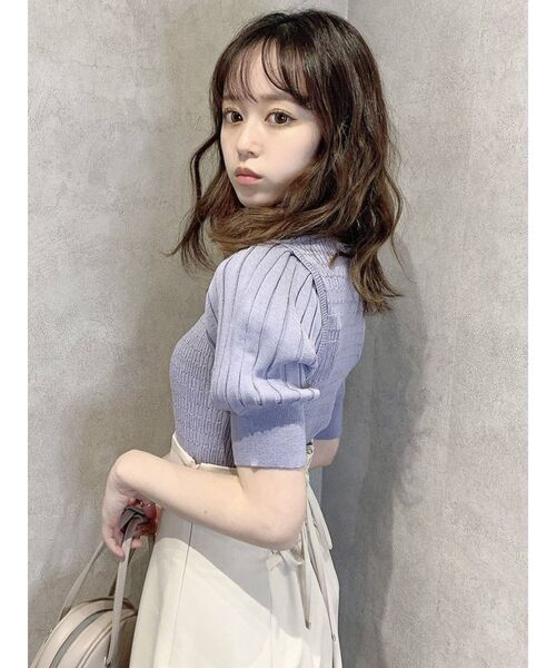 dazzlin（ダズリン）の「アメスリデザインリブニット（ニット/セーター・レディース・ブラック/パープル/オフホワイト/グリーン・FREE）」の4枚目の写真