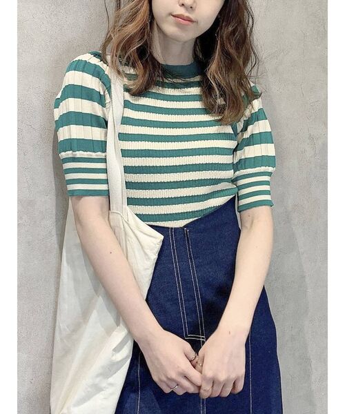 dazzlin（ダズリン）の「アメスリデザインリブニット（ニット/セーター・レディース・ブラック/パープル/オフホワイト/グリーン・FREE）」の6枚目の写真