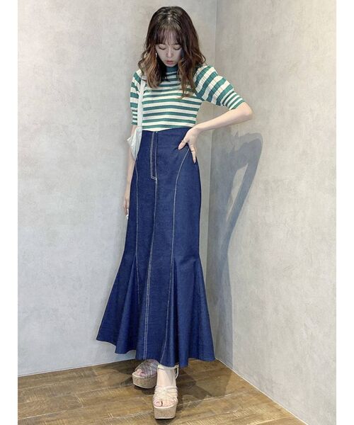 dazzlin（ダズリン）の「アメスリデザインリブニット（ニット/セーター・レディース・ブラック/パープル/オフホワイト/グリーン・FREE）」の7枚目の写真