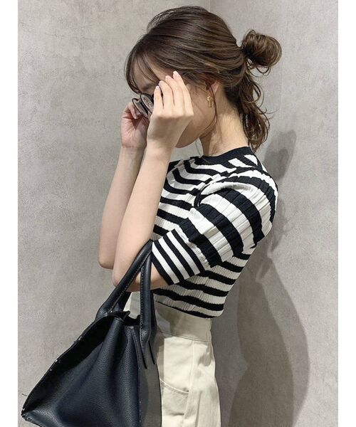 dazzlin（ダズリン）の「アメスリデザインリブニット（ニット/セーター・レディース・ブラック/パープル/オフホワイト/グリーン・FREE）」の9枚目の写真