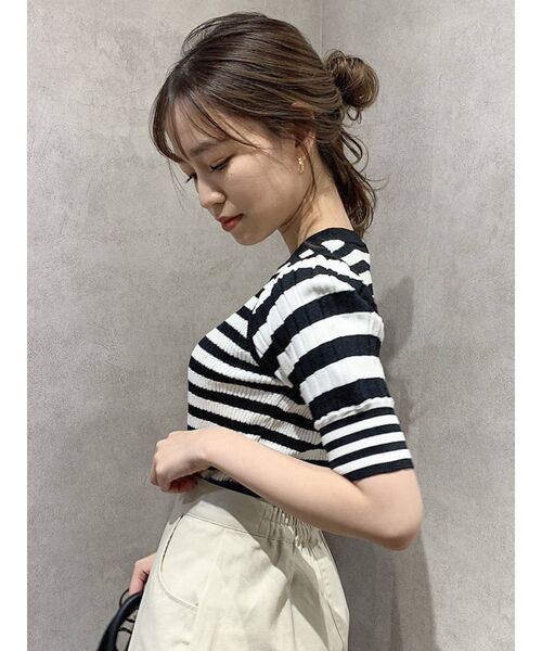 dazzlin（ダズリン）の「アメスリデザインリブニット（ニット/セーター・レディース・ブラック/パープル/オフホワイト/グリーン・FREE）」の10枚目の写真