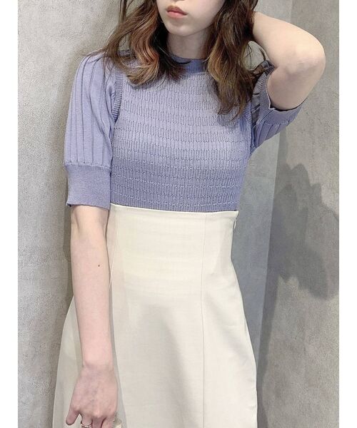 dazzlin（ダズリン）の「アメスリデザインリブニット（ニット/セーター・レディース・ブラック/パープル/オフホワイト/グリーン・FREE）」の14枚目の写真