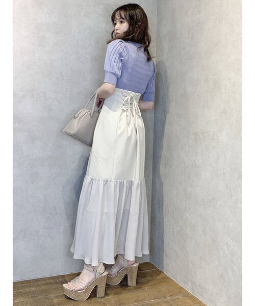 dazzlin（ダズリン）の「アメスリデザインリブニット（ニット/セーター・レディース・ブラック/パープル/オフホワイト/グリーン・FREE）」の18枚目の写真