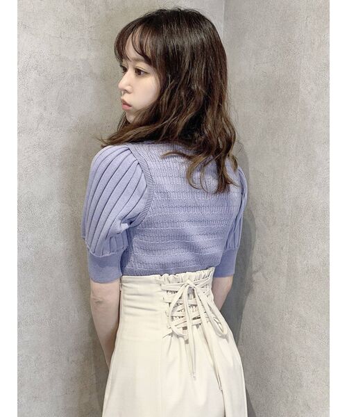 dazzlin（ダズリン）の「アメスリデザインリブニット（ニット/セーター・レディース・ブラック/パープル/オフホワイト/グリーン・FREE）」の19枚目の写真