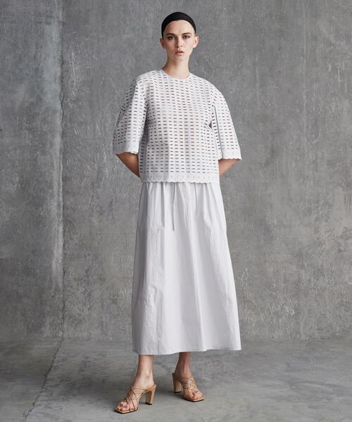 Drawer(ドゥロワー)の「<Drawer(ドゥロワー)> ウェストゴムギャザースカート(スカート・レディース・ライトブルー・38)」の2枚目の写真