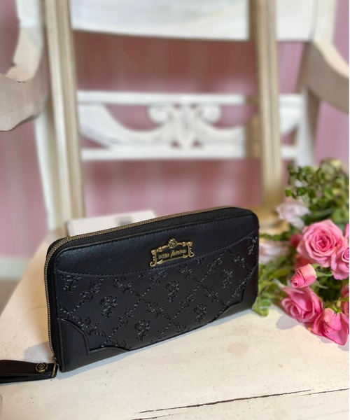 axes femme（アクシーズファム）の「型押しデザイン長財布（財布・レディース・ブラック/ベージュ・MEDIUM）」の2枚目の写真