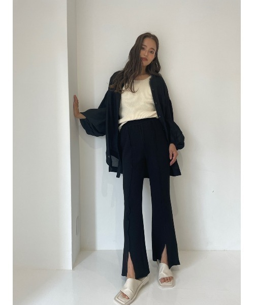 TRUNC（トランクエイティーエイト）の「Pintuck Mellow Flare Pants（その他パンツ・レディース・グリーン/ブラック・FREE）」の5枚目の写真