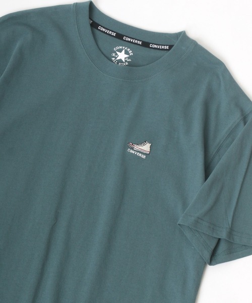 CONVERSE（コンバース）の「CONVERSE/コンバース オールスター スニーカー ロゴ ワンポイント刺繍 半袖Tシャツ/リンガーT/クレイジー ラグランT/レディース メンズ（Tシャツ/カットソー・メンズ・ベージュ/ブラック系その他2/ブルーグリーン/ブルー系その他3/ホワイト/ブラック系その他/ホワイト系その他2/ブラック/ブルー系その他4/ベージュ系その他/ホワイト系その他3/グリーン系その他/ブルー系その他/グリーン系その他2/ブルー系その他2/ブラック系その他3/ベージュ系その他2/ホワイト系その他・M/L/LL）」の15枚目の写真