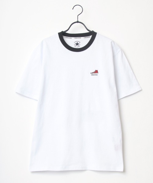 CONVERSE（コンバース）の「CONVERSE/コンバース オールスター スニーカー ロゴ ワンポイント刺繍 半袖Tシャツ/リンガーT/クレイジー ラグランT/レディース メンズ（Tシャツ/カットソー・メンズ・ベージュ/ブラック系その他2/ブルーグリーン/ブルー系その他3/ホワイト/ブラック系その他/ホワイト系その他2/ブラック/ブルー系その他4/ベージュ系その他/ホワイト系その他3/グリーン系その他/ブルー系その他/グリーン系その他2/ブルー系その他2/ブラック系その他3/ベージュ系その他2/ホワイト系その他・M/L/LL）」の20枚目の写真
