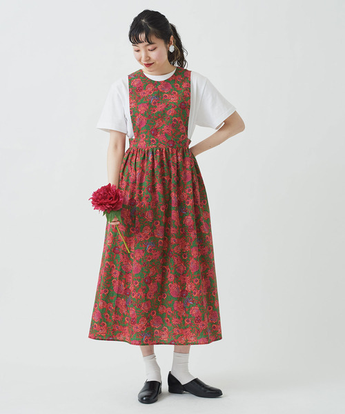 I am I in fact...（アイアムアイインファクト）の「虎華 TORA HANA  apron ワンピース（ワンピース・レディース・レッド/グリーン・FREE）」の16枚目の写真