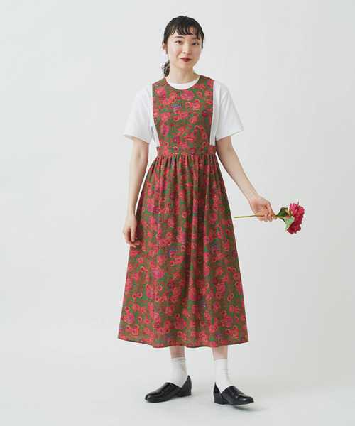 I am I in fact...（アイアムアイインファクト）の「虎華 TORA HANA  apron ワンピース（ワンピース・レディース・レッド/グリーン・FREE）」の4枚目の写真