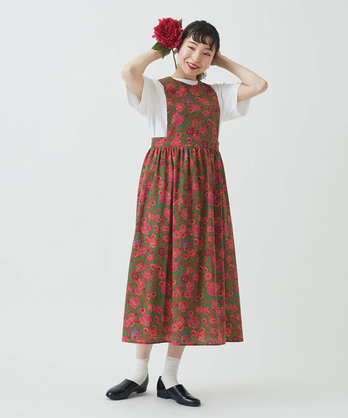 I am I in fact...（アイアムアイインファクト）の「虎華 TORA HANA  apron ワンピース（ワンピース・レディース・レッド/グリーン・FREE）」の10枚目の写真