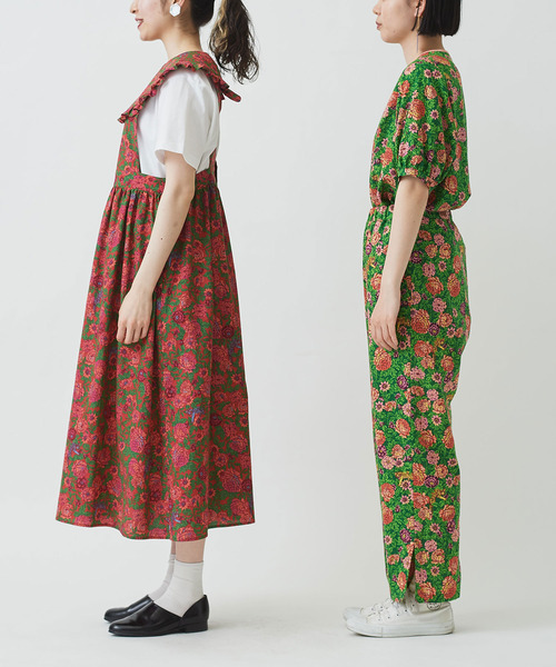 I am I in fact...（アイアムアイインファクト）の「虎華 TORA HANA  apron ワンピース（ワンピース・レディース・レッド/グリーン・FREE）」の5枚目の写真