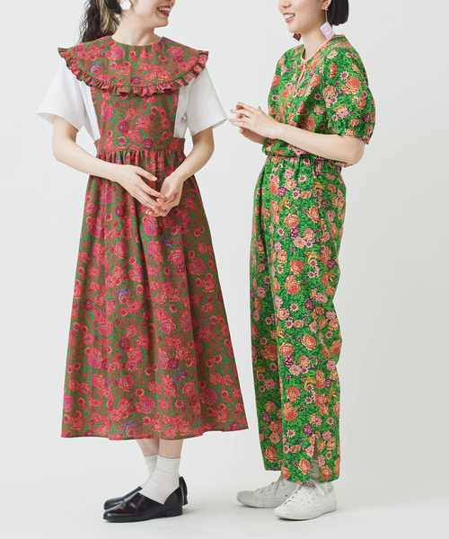 I am I in fact...（アイアムアイインファクト）の「虎華 TORA HANA  apron ワンピース（ワンピース・レディース・レッド/グリーン・FREE）」の19枚目の写真
