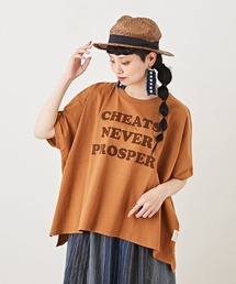 CUBE SUGAR（キューブシュガー）の「エコリッチ天竺カットソーワイド半袖ロゴクルーネック（Tシャツ/カットソー）」