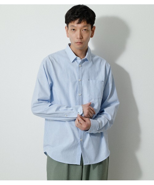 AZUL by moussy（アズールバイマウジー）の「OXFORD BASIC SHIRTS/オックスフォードベーシックシャツ（シャツ/ブラウス・メンズ・ホワイト/カーキ/ブルー・LARGE/MEDIUM/SMALL）」の22枚目の写真