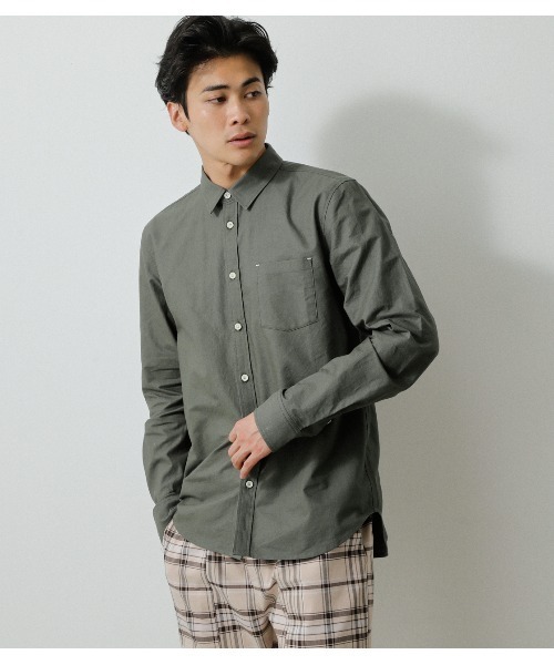 AZUL by moussy（アズールバイマウジー）の「OXFORD BASIC SHIRTS/オックスフォードベーシックシャツ（シャツ/ブラウス・メンズ・ホワイト/カーキ/ブルー・LARGE/MEDIUM/SMALL）」の13枚目の写真