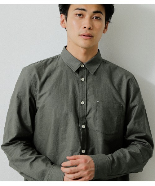 AZUL by moussy（アズールバイマウジー）の「OXFORD BASIC SHIRTS/オックスフォードベーシックシャツ（シャツ/ブラウス・メンズ・ホワイト/カーキ/ブルー・LARGE/MEDIUM/SMALL）」の14枚目の写真