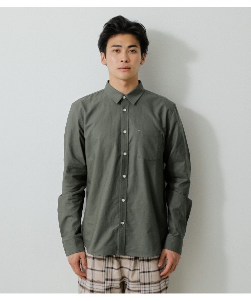 AZUL by moussy（アズールバイマウジー）の「OXFORD BASIC SHIRTS/オックスフォードベーシックシャツ（シャツ/ブラウス・メンズ・ホワイト/カーキ/ブルー・LARGE/MEDIUM/SMALL）」の16枚目の写真