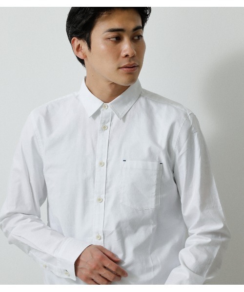 AZUL by moussy（アズールバイマウジー）の「OXFORD BASIC SHIRTS/オックスフォードベーシックシャツ（シャツ/ブラウス・メンズ・ホワイト/カーキ/ブルー・LARGE/MEDIUM/SMALL）」の5枚目の写真