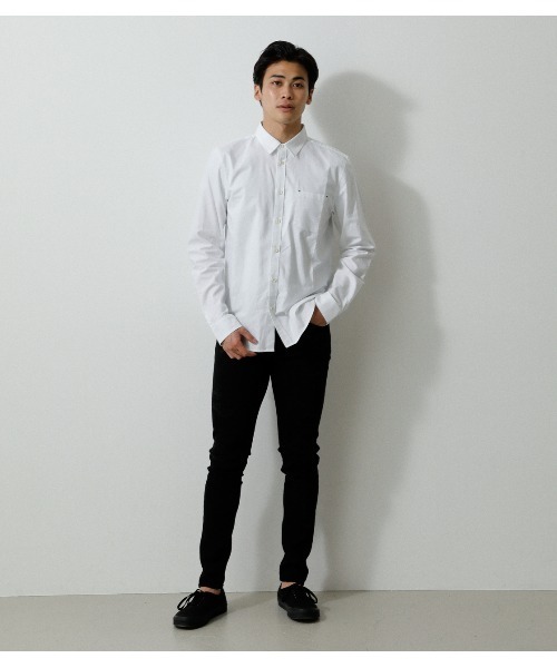 AZUL by moussy（アズールバイマウジー）の「OXFORD BASIC SHIRTS/オックスフォードベーシックシャツ（シャツ/ブラウス・メンズ・ホワイト/カーキ/ブルー・LARGE/MEDIUM/SMALL）」の6枚目の写真