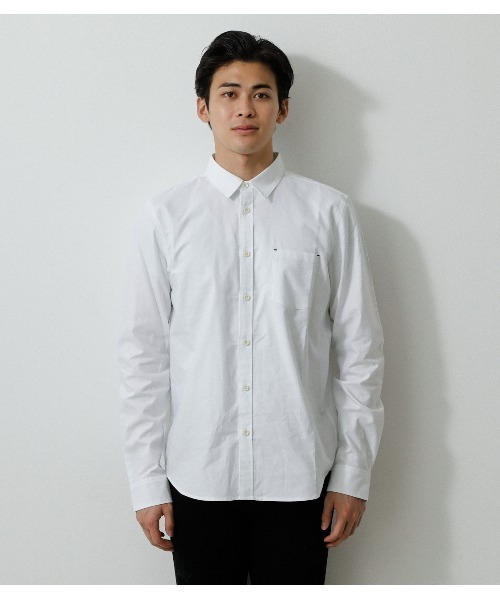 AZUL by moussy（アズールバイマウジー）の「OXFORD BASIC SHIRTS/オックスフォードベーシックシャツ（シャツ/ブラウス・メンズ・ホワイト/カーキ/ブルー・LARGE/MEDIUM/SMALL）」の7枚目の写真