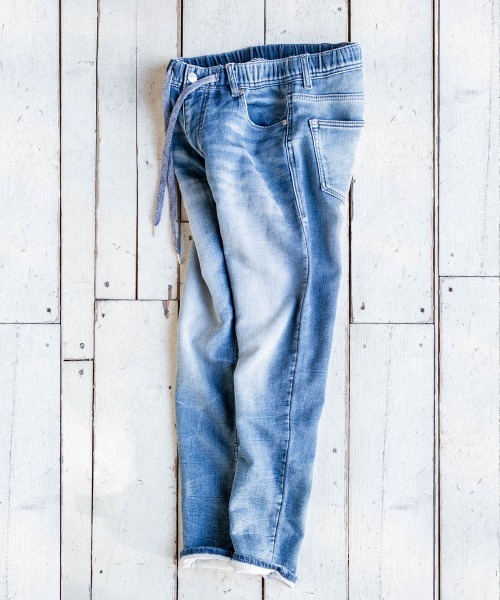 oblekt（オブレクト）の「LADYS COMFY DENIM（デニムパンツ・レディース・ホワイト/ライトブルー/ブラック/グレー/ダークインディゴブルー/ブルー/ネイビー・MEDIUM/LARGE/SMALL/X-SMALL）」の6枚目の写真