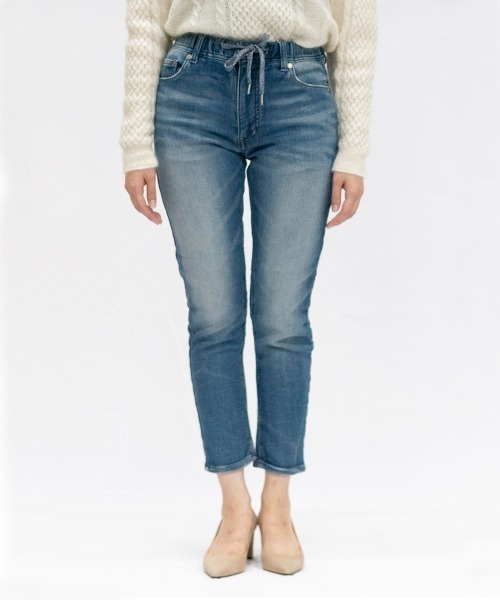 oblekt（オブレクト）の「LADYS COMFY DENIM（デニムパンツ・レディース・ホワイト/ライトブルー/ブラック/グレー/ダークインディゴブルー/ブルー/ネイビー・MEDIUM/LARGE/SMALL/X-SMALL）」の8枚目の写真