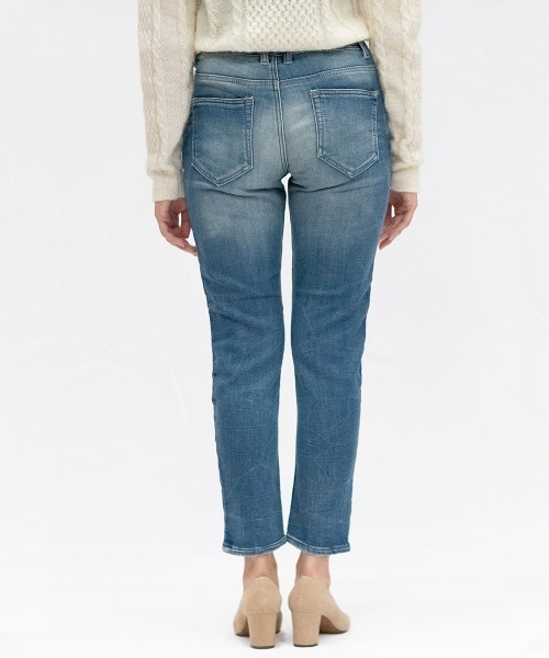 oblekt（オブレクト）の「LADYS COMFY DENIM（デニムパンツ・レディース・ホワイト/ライトブルー/ブラック/グレー/ダークインディゴブルー/ブルー/ネイビー・MEDIUM/LARGE/SMALL/X-SMALL）」の10枚目の写真