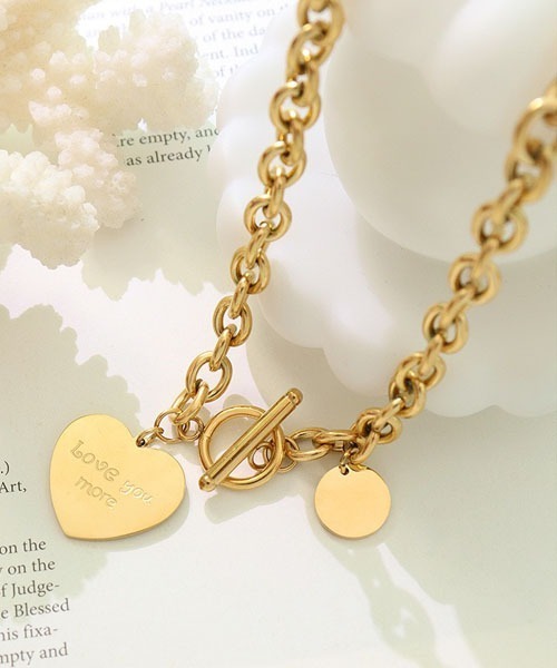 gossip！ロサンゼルス（ゴシップロサンゼルス）の「メタルチェーン　ハートネックレス（ネックレス・レディース・シルバー/ゴールド・FREE）」の6枚目の写真